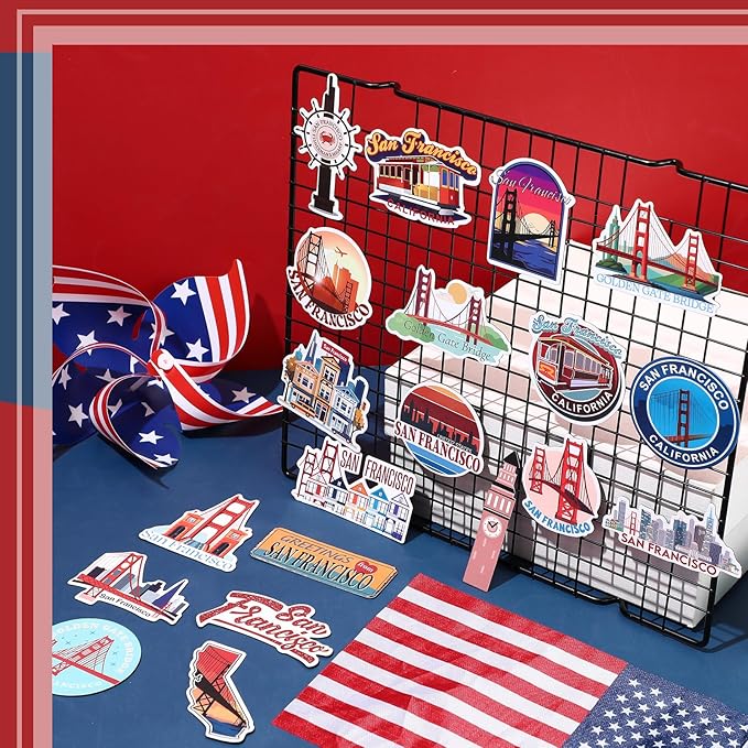 Konohan 30 Pcs San Francisco Souvenirs Gifts San Francisco Magnet for Refrigerator City Magnetic Refrigerator Stickers for Home Decoration