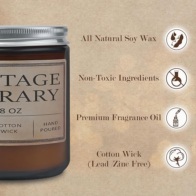 Book Lover Candles, Book Lovers Gift Ideas, Candle for Women, Reading Gifts, Birthday Gifts, Holiday, Scented Candles for Men, Women, Librarian