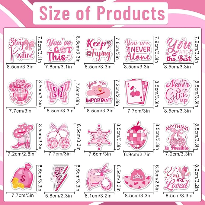 Pink Inspirational Refrigerator Magnet - 20 Pcs Motivational Locker Magnets for Girls Mental Health Encouragement Fridge Magnetic Stickers for Home Office Kitchen Whiteboard Decor
