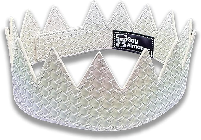 PandaTak Party Leather Crown For Men and Women - Comfortable Lightweight Adjustable Velcro Crown with Spikes