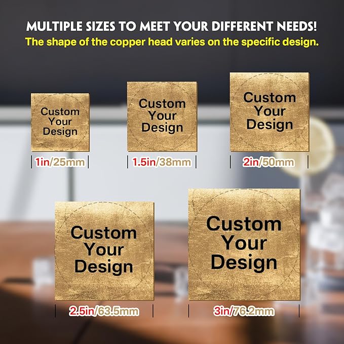 HDSD Custom Ice Cube Stamp - Personalized Ice Branding Stamp with Wood Handle, Design Unique Patterns for Parties, Events & Daily Drinks