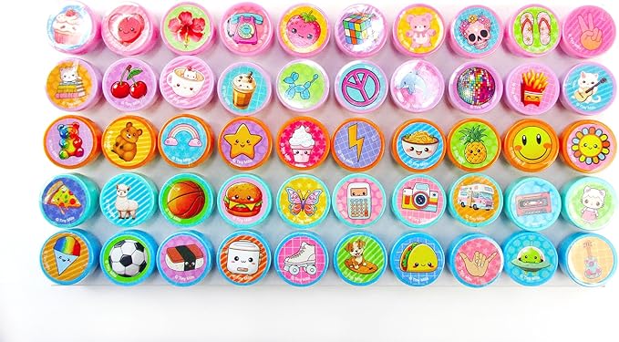 TINYMILLS 50 PCS Assorted Kawaii Cute Self-Inking Stamps, Written to Rank aggressively for Kawaii, Cute Stamps, Party Favors, Carnival prizes, and Classroom Rewards.