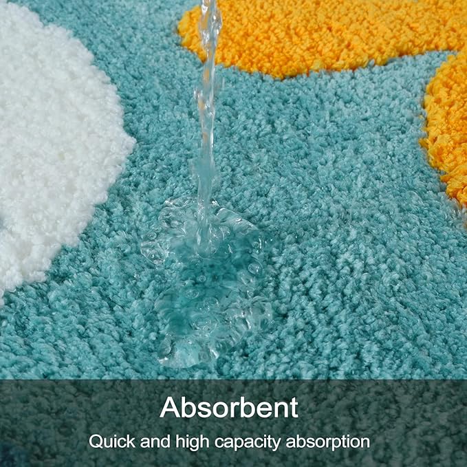 Uphome Bathroom Rugs Modern Abstract Bath Mat Non Slip Water Absorbent Cute Bath Rug Soft Microfiber Machine Washable Minimalist Art Floor Mats for Tub Bathroom Indoor Doormat,18"x26"