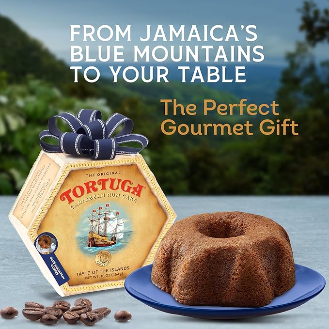 TORTUGA Caribbean Blue Mountain Rum Cake - 4 oz Rum Cake - The Perfect Premium Gourmet Gift for Stocking Stuffers, Gift Baskets, and Christmas Gifts - Great Cakes for Delivery