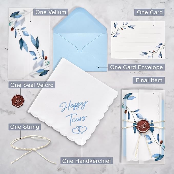 Mother Of The Bride Gifts Something Blue For Bride On Wedding Day Handkerchief