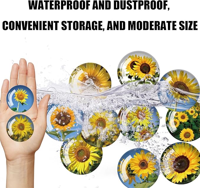 Strong Glass Refrigerator Stickers,12Pcs Magnets for Fridge,Funny Fridge Magnet Shape,Cute Small Tiny Magnet for Kitchen Whiteboard Door Decorative (Sunflower Refrigerator Stickers)