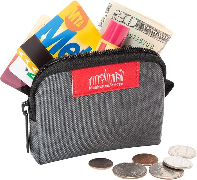 Manhattan Portage Coin Purse With Zipper Closure Pouch Eclectic Colors Credit Card ID Card Jewelry Keys Water Resistant Gift 1000D CORDURA® Everyday Carry