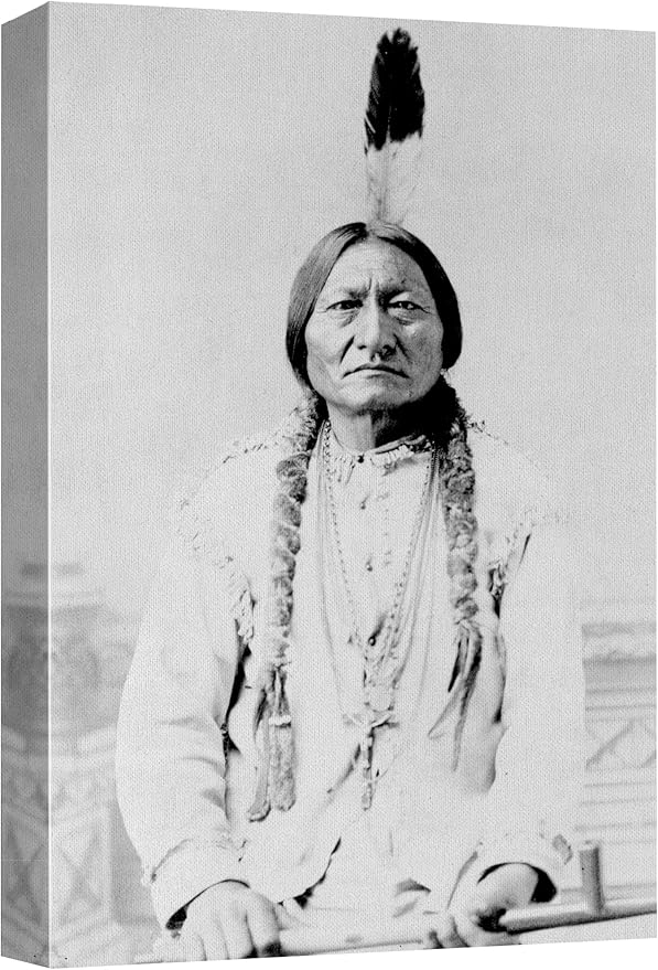 wall26 Canvas Print Wall Art Portrait of Sitting Bull People Pop Culture Historical Realism Famous Closeup Colorful Multicolor Classical for Living Room, Bedroom, Office - 24"x36"