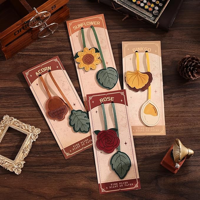 2 Pieces Vintage Leather Bookmarks for Women, Personalized PU Book Marks for Reading Women, Gift for Book Lover, Teacher, Mom