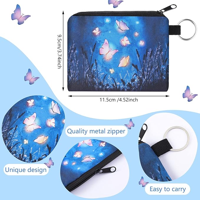 10 Pieces Small Coin Purse Boho Change Purse Pouch Mini Wallet Coin Bag with Zipper Exquisite Present for Women Girls on Valentine's Day