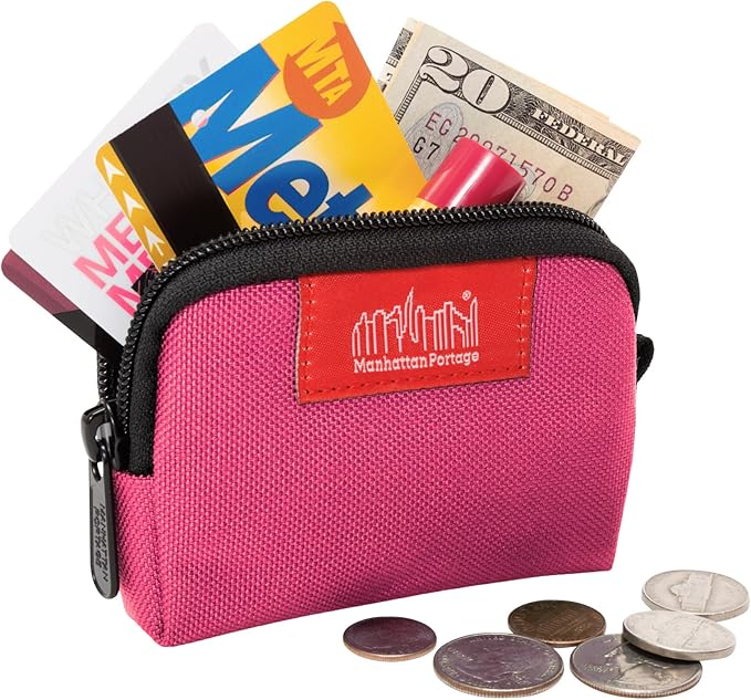 Manhattan Portage Coin Purse With Zipper Closure Pouch Eclectic Colors Credit Card ID Card Jewelry Keys Water Resistant Gift 1000D CORDURA® Everyday Carry