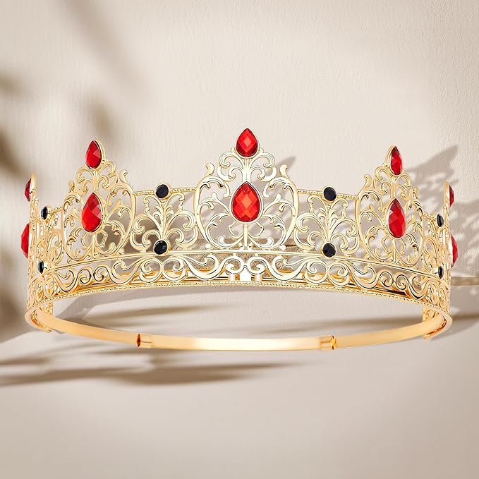 King Crown & Birthday Sash for Birthday Prom Party, Prom Decoration Gifts for Men, Costume Wedding Halloween