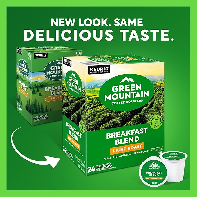 Green Mountain Coffee Roasters Breakfast Blend Single-Serve Keurig K-Cup Pods, Light Roast Coffee, 96 Count