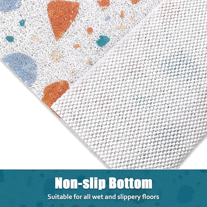 Shower Mat Non Slip - 32x32 Inch Soft Comfort Bath Mat with Drainage Holes, PVC Loofah Massage Bathmat for Shower, Tub, Bathroom, Wet Areas, Quick Drying