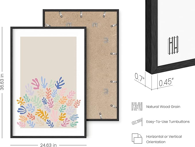 HAUS AND HUES Henri Matisse Prints – Matisse Wall Art Exhibition Poster, Danish Pastel Aesthetic Room Decor, Pastel Posters for Room (Black Framed, 24x36)