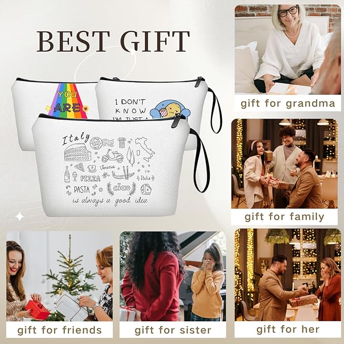 Italy Travel Gifts - Makeup Bag Organizer for Women, Birthday & for Female, Mom, Sister, Daughter