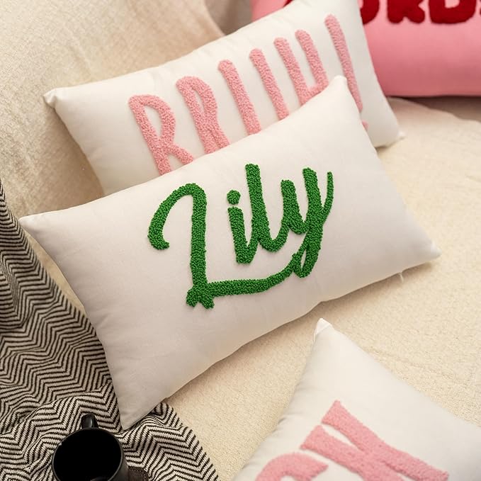 Custom Monogram Pillow - Personalized Embroidered Pillow - Customized Letter Monogrammed Pillows - Customized Pillow Gift for Couple - Home Decorations Gift - House Warming Gifts New Home