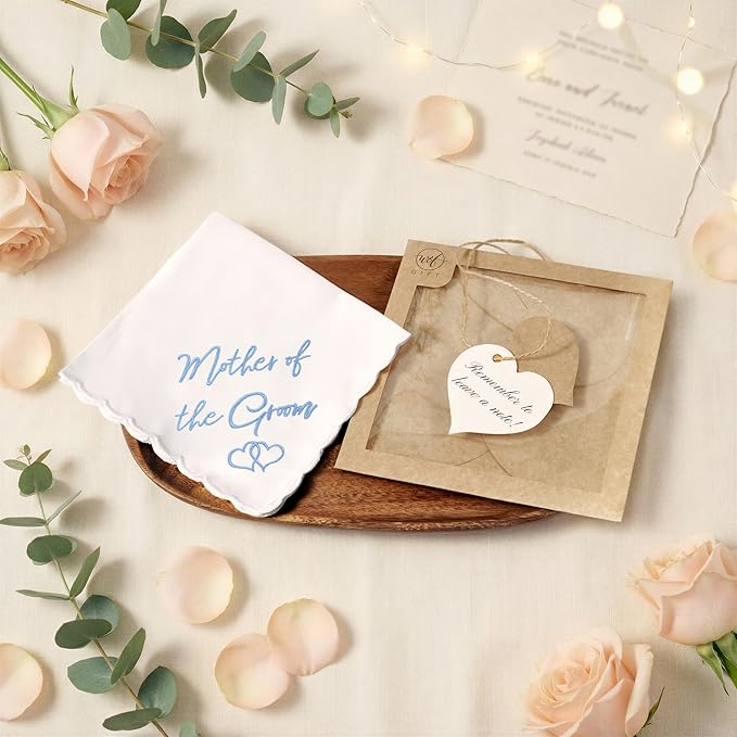 W&F GIFT Handkerchief - 12" x 12" - Something Blue for Bride on Wedding Day - Fun Gift