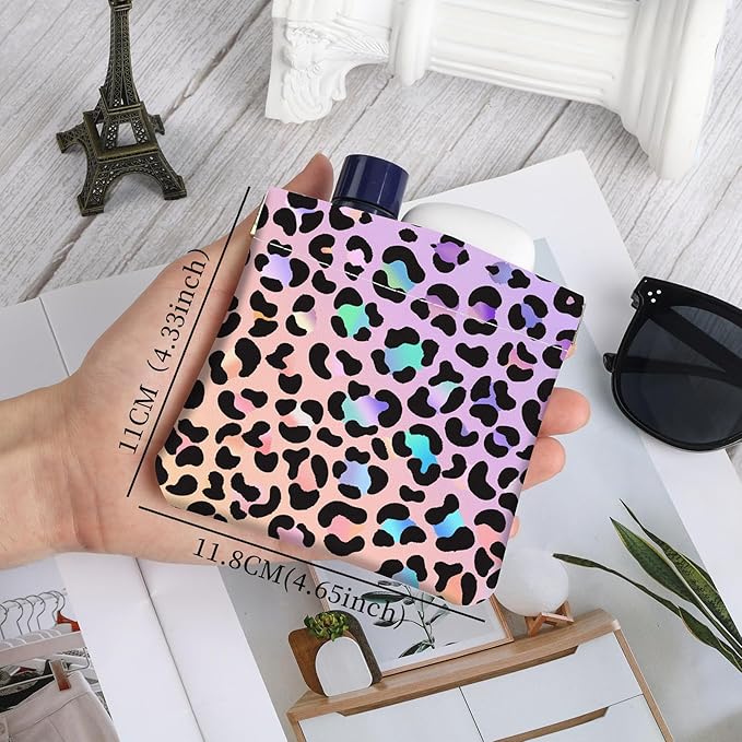 2Pcs PU Leather Small Squeeze Coin Purse Pouch Mini coin Bag Unique And Cute Wallet Cosmetic Bags Change Bag For Women Girls Men Leopard Print