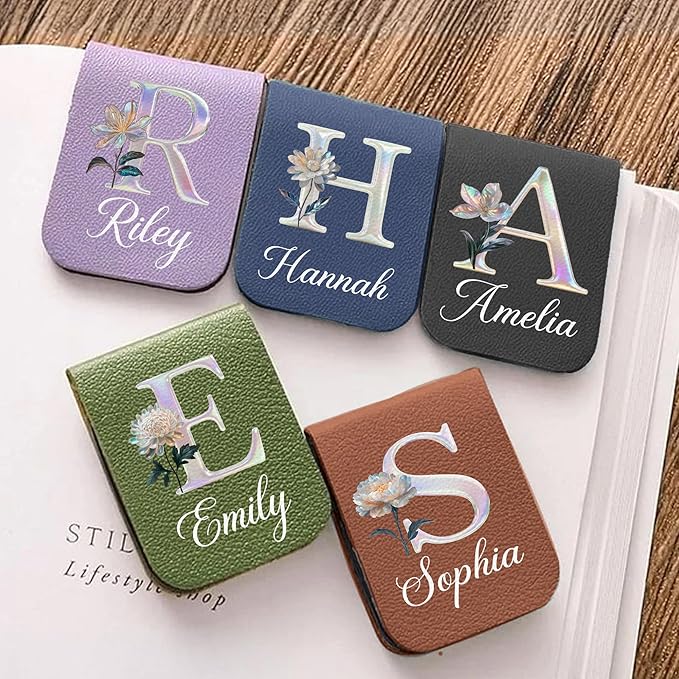 callie Personalized Magnet Bookmark Clips - Custom Name & Birth Flower, Magnetic Book Page Marks for Reading, Gifts for Women Men Book Lovers