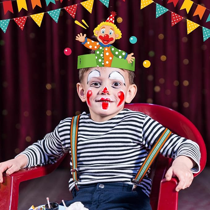 24 Pcs Party Hats for Kids Paper Headbands Crown for Boys Girls, Birthday Party Decoration Favors