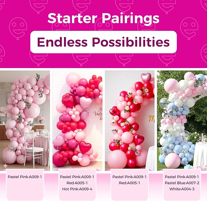 Bezente Pastel Pink Balloons 36 Inch - 8 Pack Large Thick Big Round Pink Latex Balloon for Bridal Shower Gender Reveal Wedding Graduation Anniversary Party Decoration