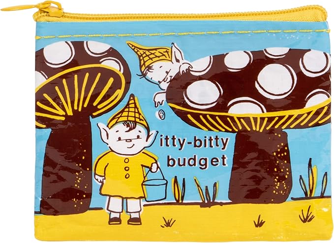Blue Q Coin Purse – Cute Coin Pouch for Men and Women, Small Wallet Keychain Organizer, Zipper Bag for Coins, Gift Cards & Earbuds, Mini Card Holder, Compact Zip Wallet, 3"h x 4"w
