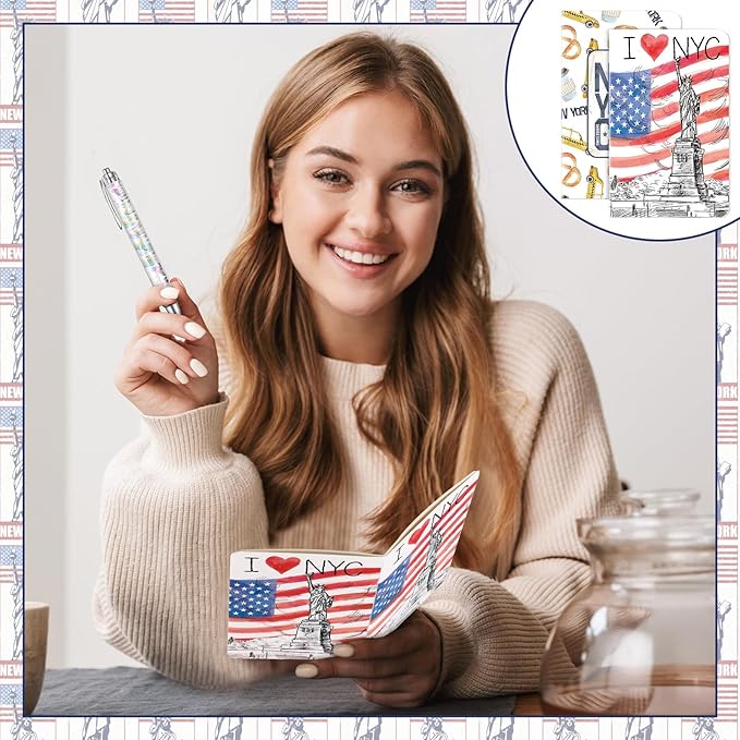 24 Pcs NY Notebook with Pens Souvenirs Gifts Set, 12 New York City Ballpoint Pens and 12 NYC Notebooks, USA New York City Souvenirs for Traveler Office Supplies Birthday Gifts