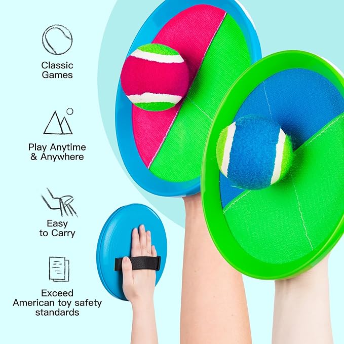 EVERICH TOY Upgraded Toss and Catch Ball Game Set, Outdoor Games for Kids Toys, Stocking Stuffers for Family Games, Beach Pool Yard Christmas Toys Birthday Gifts for Boys Girls 3 4 5 6 7 8-12 Year Old