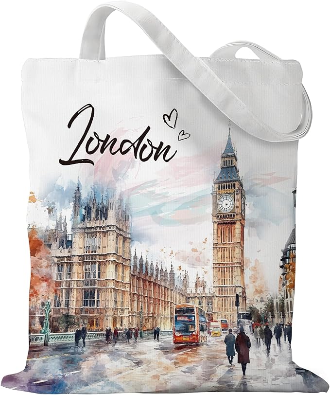 Europe Travel Souvenirs Gifts Tote Bags Reusable Grocery Bags London Paris Switzerland Gifts for Women