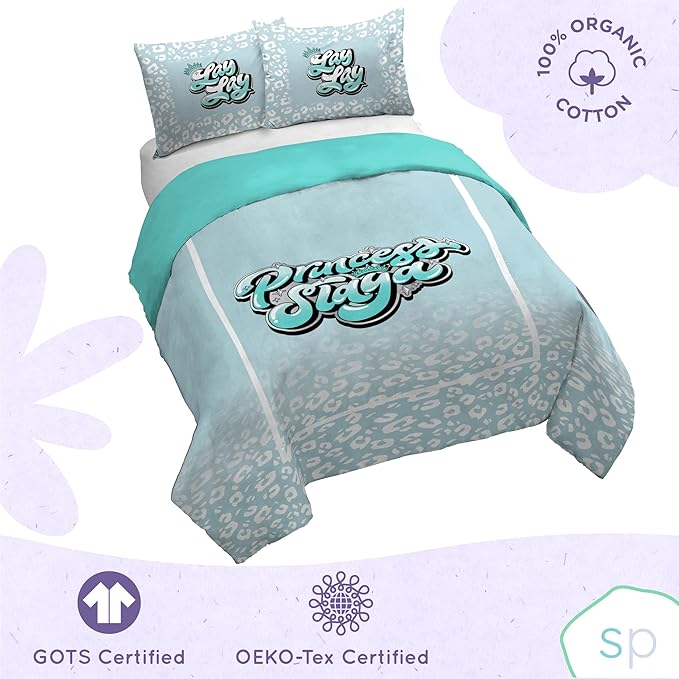 Saturday Park That Girl Lay Lay Princess Full/Queen Duvet Cover & Sham Set - 3 Piece 100% Organic Cotton Duvet Set - GOTS & Oeko-TEX Certified (Nickelodeon Official)