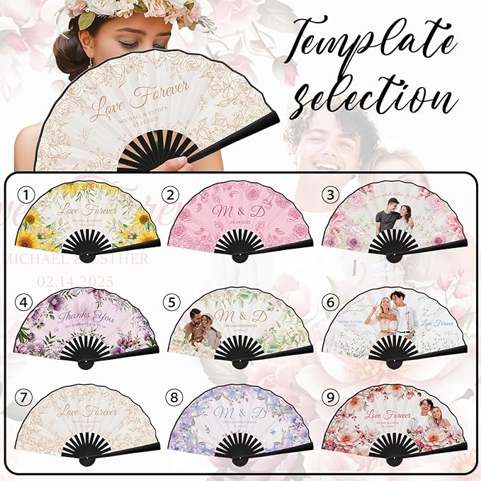 Custom Wedding Fans Personalized Fans for Line Dancing Folding Popping Fans for Wedding Dancing Concert Cosplay Party