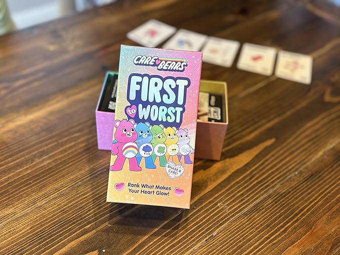 FIRST TO WORST: Care Bears Family Party Game - The Card Game About How Your Friends & Family Rank Things for Kids, Stocking Stuffers, Family Game Night with Polarizing Priorities