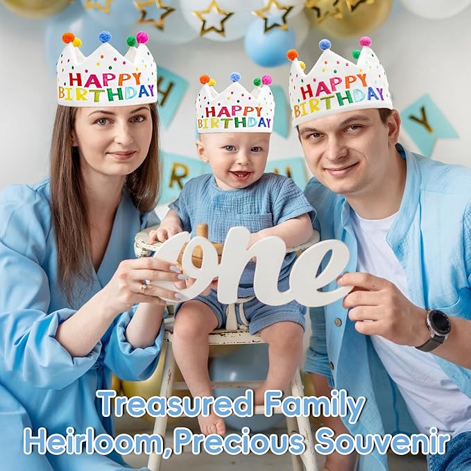 Personalized Hand Embroidered Crown, Customed Birthday Crowns for Kids Birthdays Party, Fit All Ages