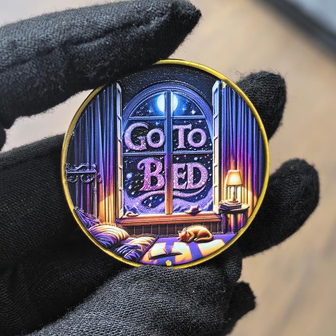 Book Lovers Decision Coin - 'One More Chapter' vs 'Go to Bed' Dual-Sided Medallion (Single Coin)
