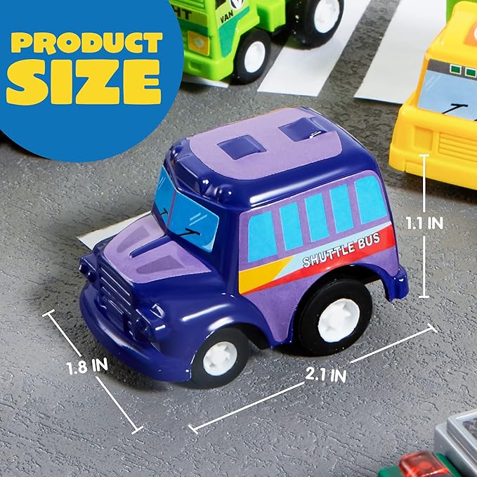 JOYIN 25 Pieces Pull Back Cars and Trucks Toy Vehicles Set for Toddlers, Girls and Boys Kids Play Set, Party Favors, School Gifts, Goodie Bags Stuffers for Kids, Christmas Birthday Gifts