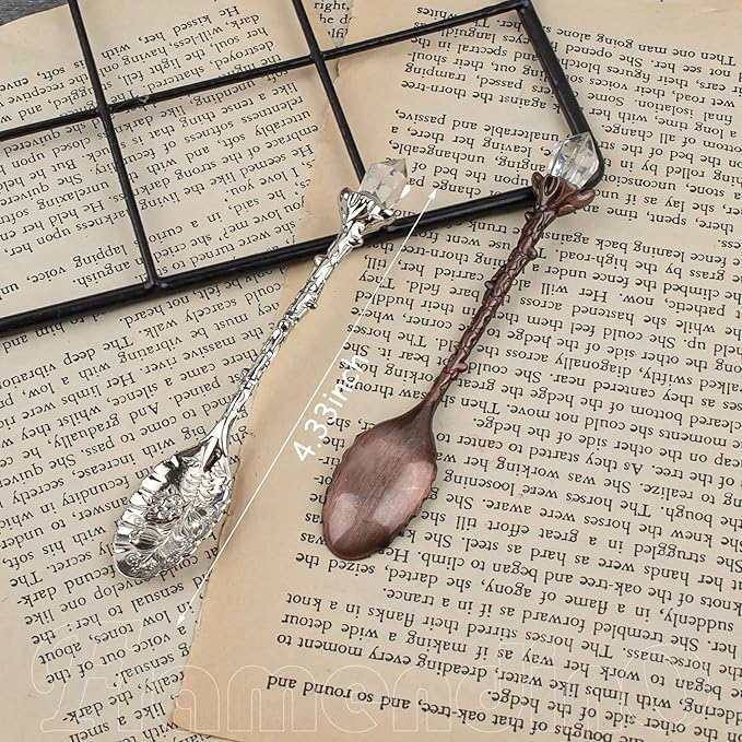 Framendino, 50 Pack Retro Coffee Spoons Vintage Crystal Alloy Tea for Home Kitchen Office