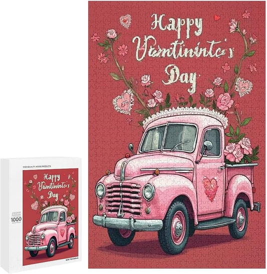 Jigsaw Puzzles for Adults 1000 Piece - Happy Valentine's Day Wooden Puzzle，Puzzle Games， Stress Relief Games，Funny Puzzles，Unique Gifts for Wall Art ，Family Puzzles，Educational Games
