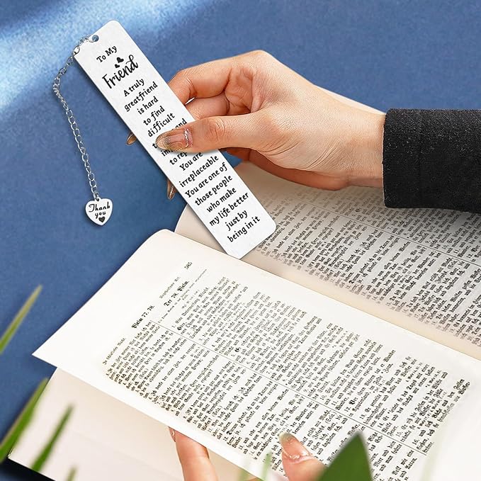 Book Lovers Gifts, Kaluofan Gifts for Book Lovers with Thank You Chain, Bookmark Gifts for Best Friend, Back to School Coming of Age Gifts, Graduation Gifts, Christmas Stocking Stuffers for Teens