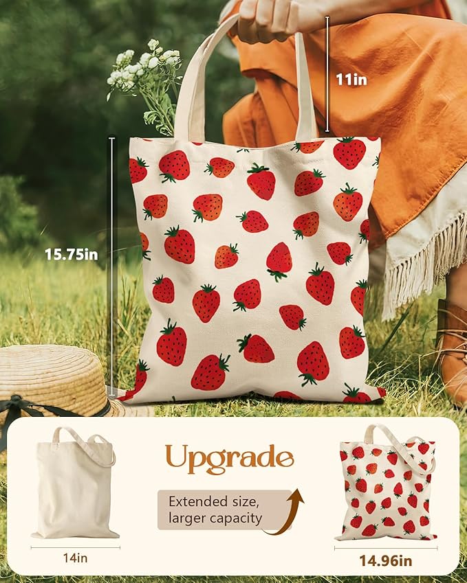 Miss Adola Aesthetic Tote Bag for Girls - with Magnetic Buckle and Zipper Inner Pocket for Women Lady Canvas Cotton Tote Bag