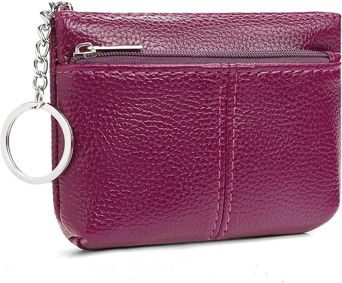 SENDEFN Leather Coin Purse for Women Small KeyChain Change Pouch Credit Card Holder
