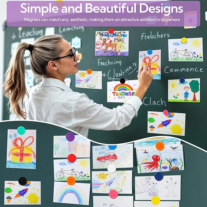 200 Pack Fridge Magnets 10 Colors Refrigerator Magnets Small Strong Magnets Mini Colorful Cute Magnet for Whiteboard Fridge Map Kitchen Office Classroom Locker Magnet