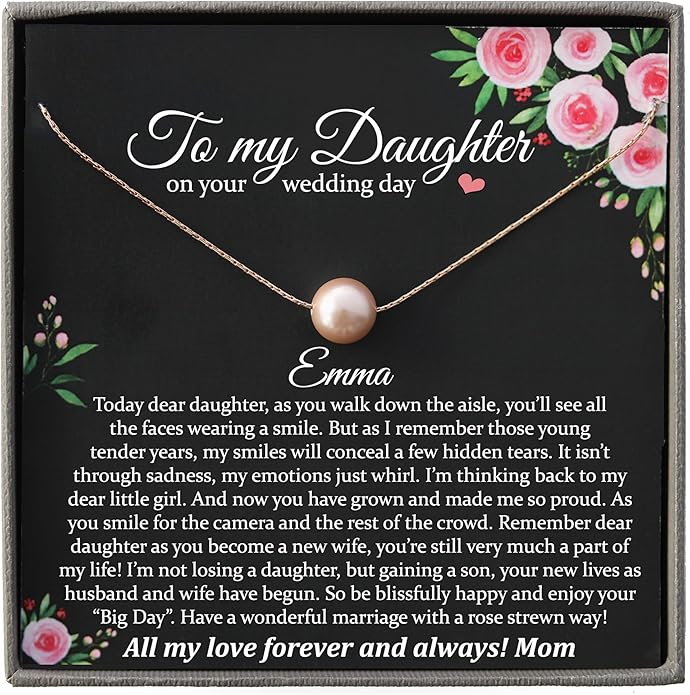 Be Wished Gift to Bride from Mom or Dad, Ready To Gift Jewelry with Meaningful Message, Daughter Wedding Gifts, Goldfilled or Sterling Silver