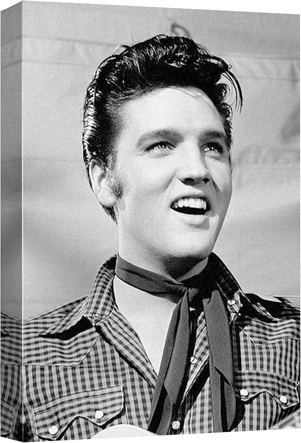wall26 Canvas Print Wall Art Famous Celebrity Musician Rock & Roll Elvis Presley Historic Classic Photography Realism Traditional Portrait Vintage Retro for Living Room, Bedroom, Office - 32"x48"