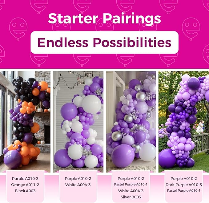 Bezente Purple Balloons 18 Inch- 30 Pack Large Thick Purple Balloons Big Round Latex Balloon for Birthday Graduation Bridal Shower Wedding Halloween Party Decorations