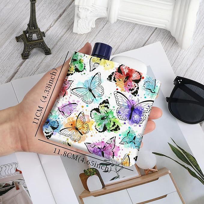 2Pcs PU Leather Small Squeeze Coin Purse Pouch Mini coin Bag Unique And Cute Wallet Cosmetic Bags Change Bag For Women Girls Men Colorful Butterflies