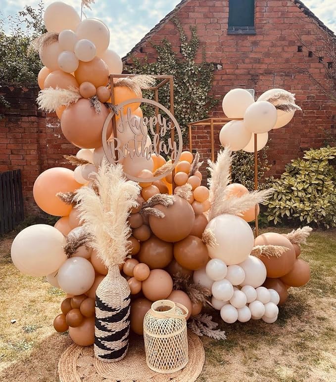 Bezente Brown Giant Balloons 36 Inch - 8 Pack Jumbo Coffee Brown Balloons Large Round Brown Latex Balloons for Birthday Bridal Shower Wedding Anniversary Party Decorations