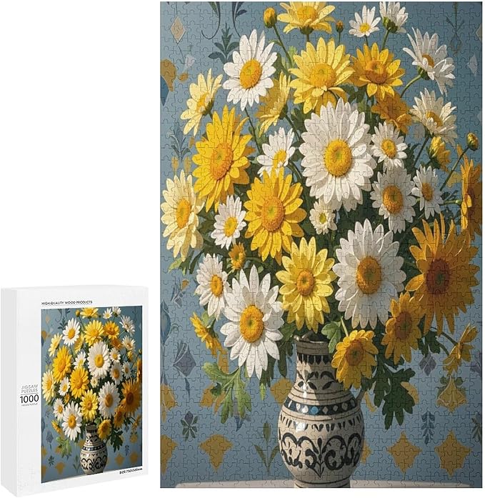 Jigsaw Puzzles for Adults 1000 Piece - Chrysanthemum Themed Wooden Puzzles，Unique Gifts for Wall Art ，Funny Puzzles，Stress Relief Games，Puzzle Games Challenge Puzzles