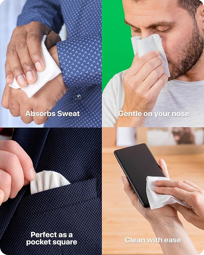 Umo Lorenzo Pocket Square Handkerchiefs for Men Soft 100% Cotton Hankies