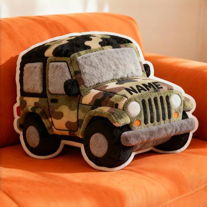 Personalized Car Shaped Pillow, Custom Name Plush Stuffed Pillows, Suitable for Beds, Sofas, Bedrooms, Living Rooms Custom Decorative Cushion Gifts for Birthday and Anniversary